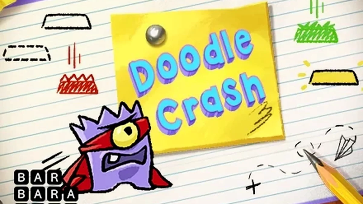 Tampilan visual kreatif dan artistik dari slot Doodle Crash