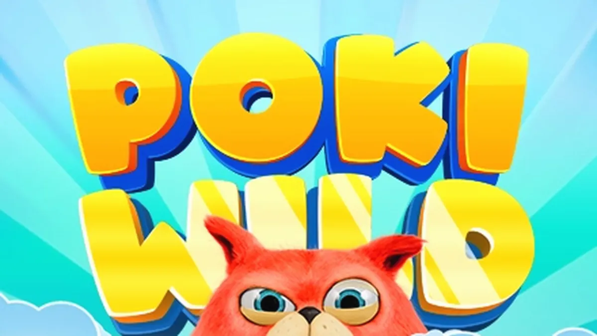 Tampilan visual antarmuka permainan slot Poki Wild dengan simbol-simbol ceria.